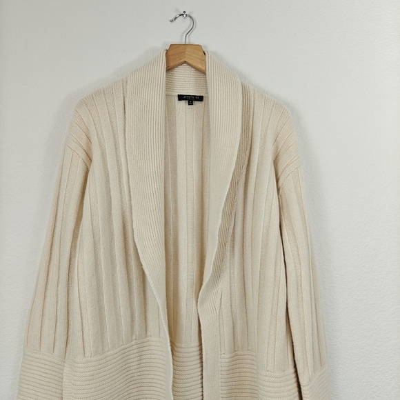 Lafayette 148 Nwot Cashmere Open Front Cream Cartigan Size Small Women's - Picture 3 of 16